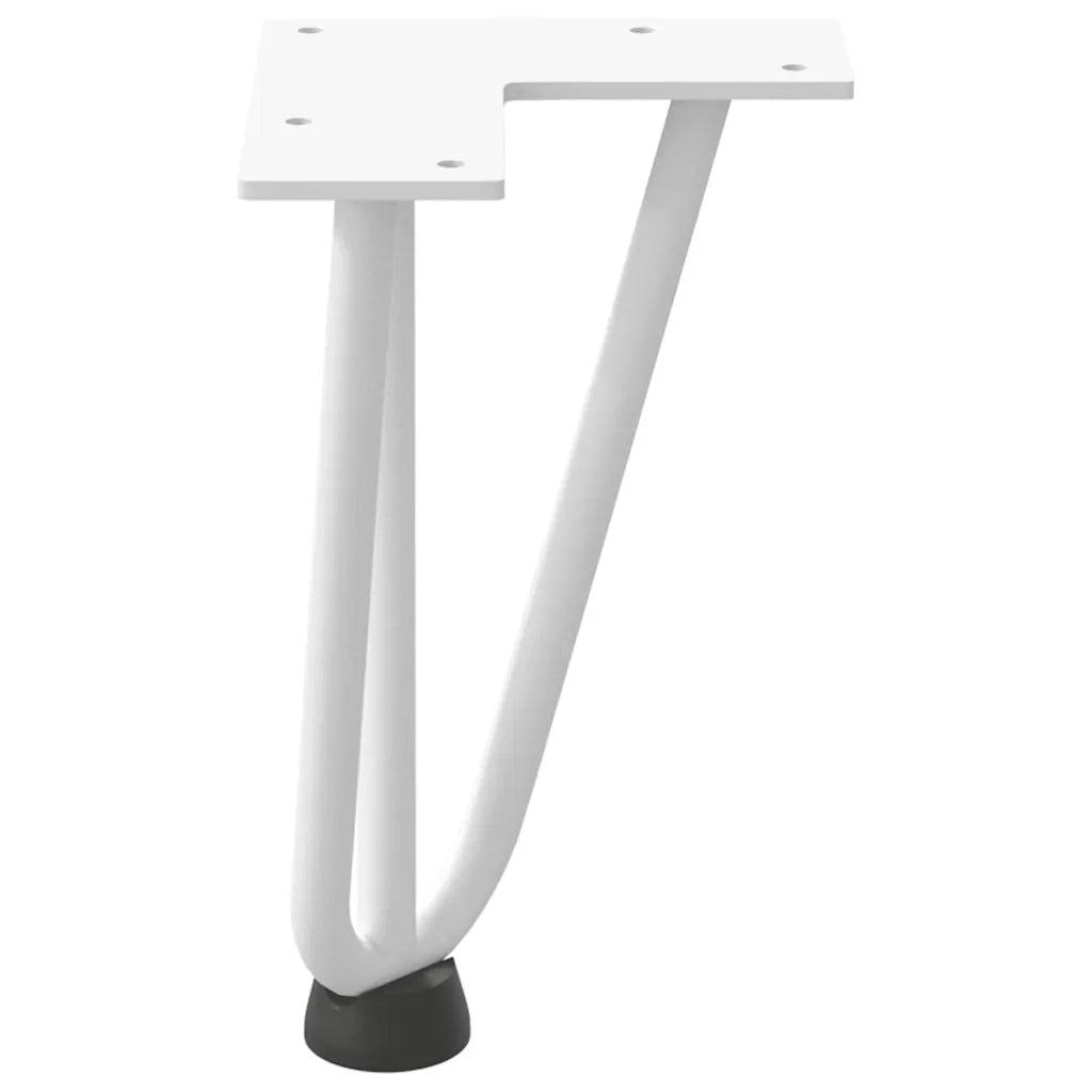 Gambe a forcina per tavolino 4 pz bianche 20 cm in acciaio massiccio