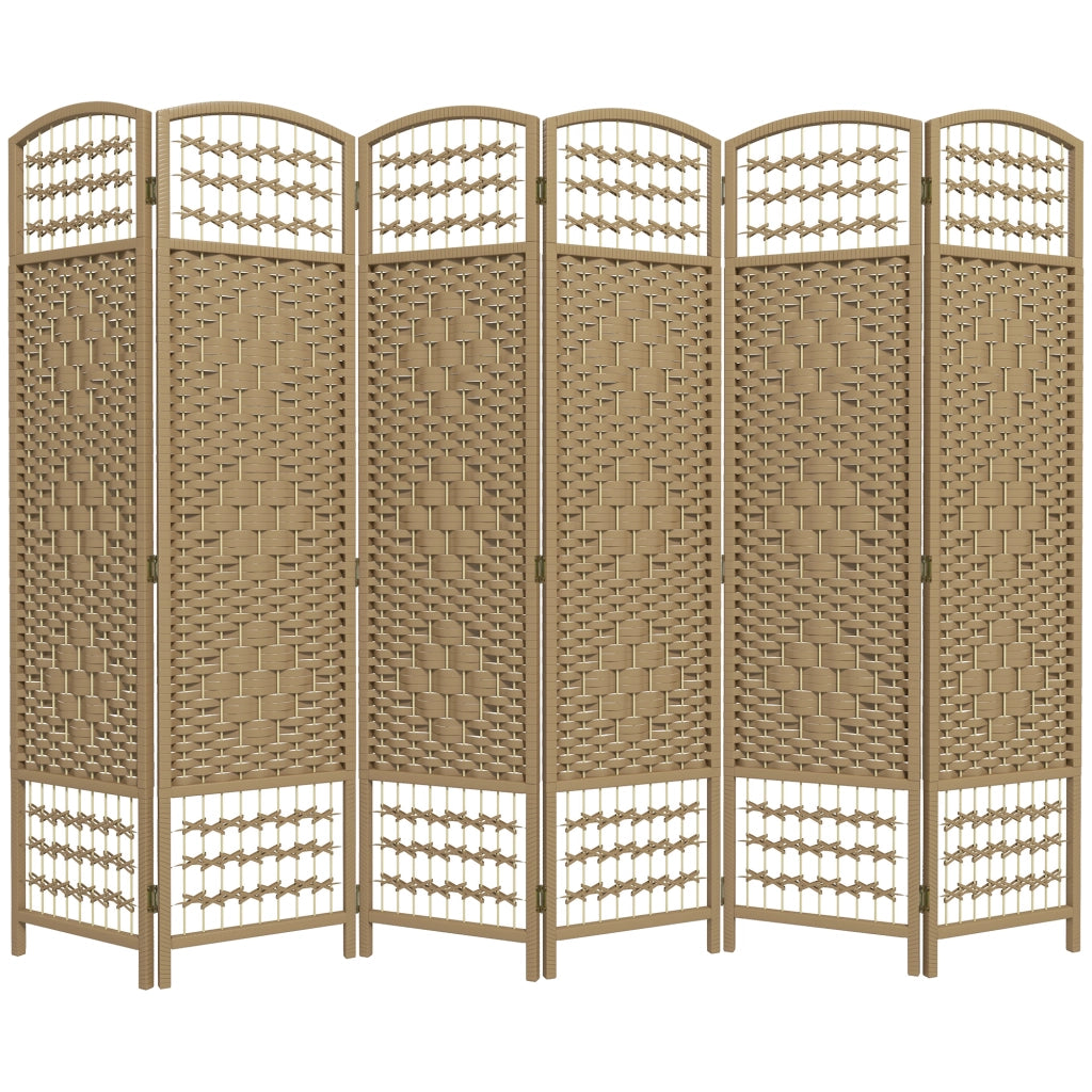 Biombo Pieghevole ¨C Zephmum ¨C 6 Pannelli 160x170cm Naturale
