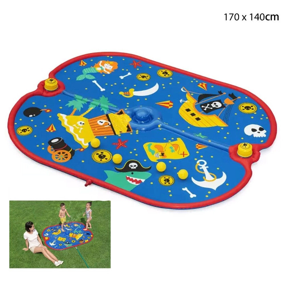 Trade Shop - Tappetino Gonfiabile Pirata Spruzzi Pirate Paraside 170x140cm +2 Anni Giardino 52725 -
