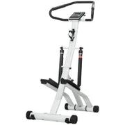 Stepper con 12 Livelli di Resistenza, Display LCD, 2 Ruote, 80 cm x 61 cm x 134 cm, Bianco e Nero