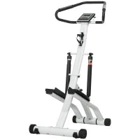 Stepper con 12 Livelli di Resistenza, Display LCD, 2 Ruote, 80 cm x 61 cm x 134 cm, Bianco e Nero