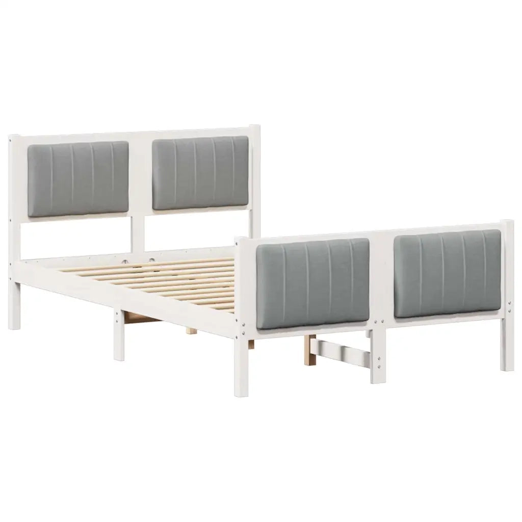 Struttura del Letto Bianco e grigio chiaro 120 x 190 cm 878488