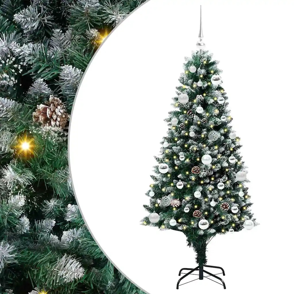 Albero di Natale artificiale con 150 LED Verde 150 cm 3396256