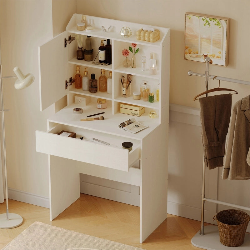 Moderno tavolino da toeletta con specchio apribile loft cassetto glamour