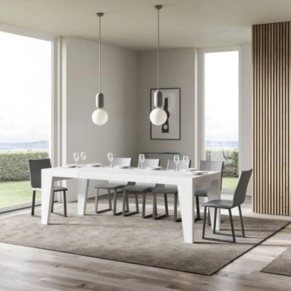 Tavolo allungabile 130/234x90 cm Naxy Premium colore bianco frassino