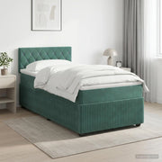 Letto box spring con materasso Verde Scuro 90 x 200 cm Velluto 3451598