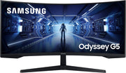 Monitor Gaming Odyssey G5 (C34G55), Curvo (1000R), 34", 3440x1440 (Ultra WQHD), 21:9, HDR10, VA, 165 Hz, 1 ms (MPRT), FreeSync Premium, HDMI, Display Port, Ingresso Audio, PBP, Flicker free
