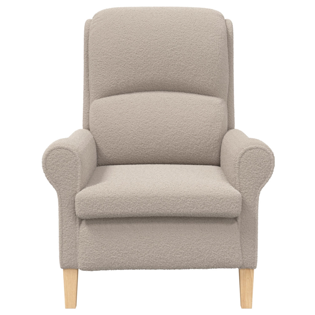 Poltrona Ergonomica Grigio chiaro Poliestere, Legno Standard