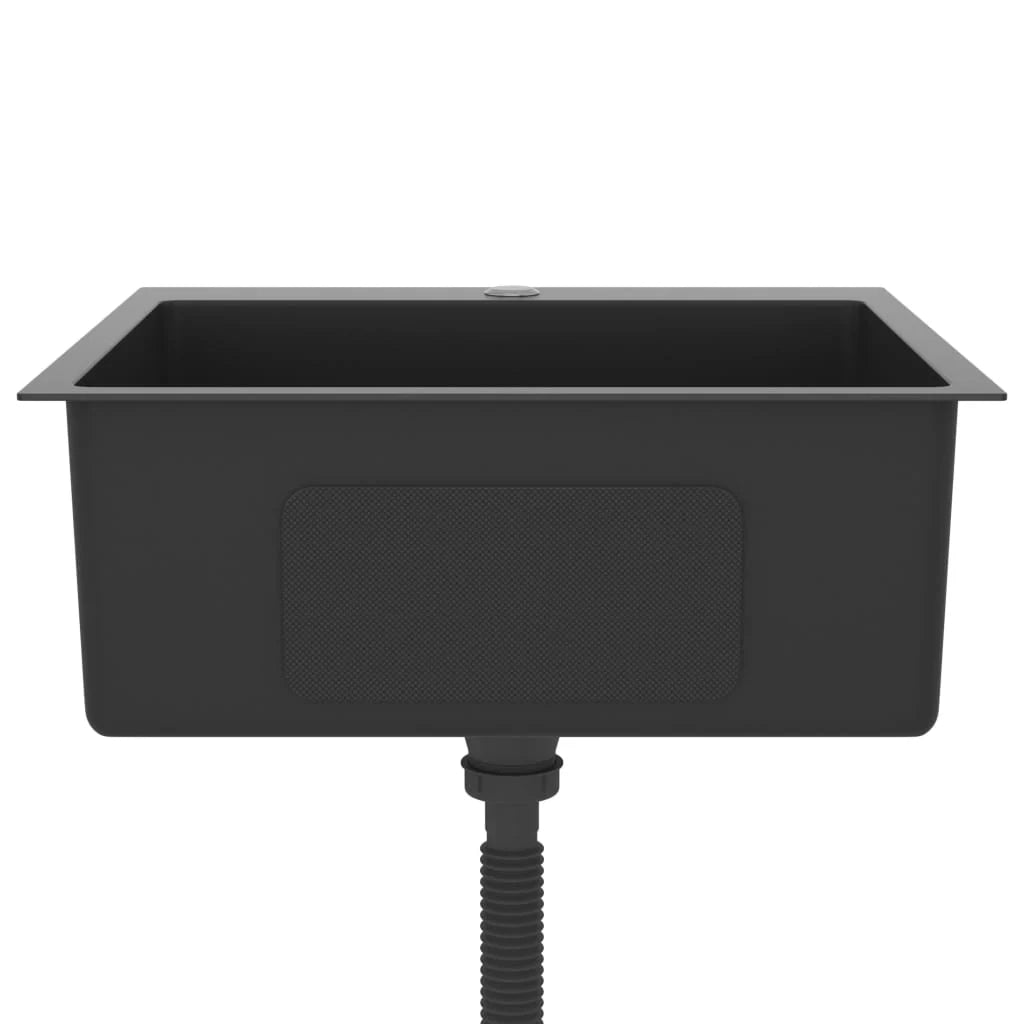 Lavello da cucina fatto a mano 53 x 50 cm acciaio inox nero 02_0002460