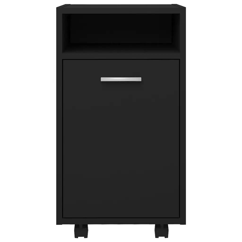 Credenza con Ruote Nera 33x38x60 cm in Truciolato