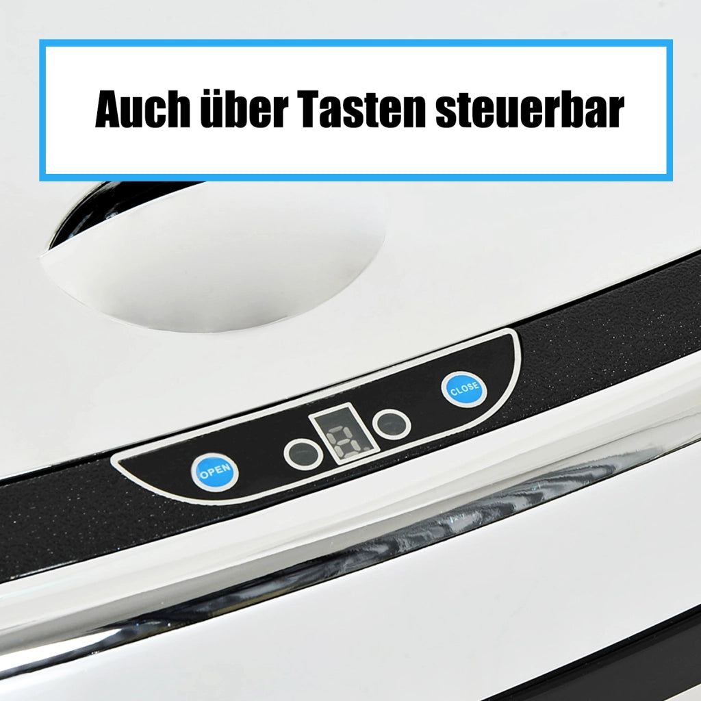 Pattumiera automatica con sensore, per cucina, in acciaio inox, colore argento, 68 litri.