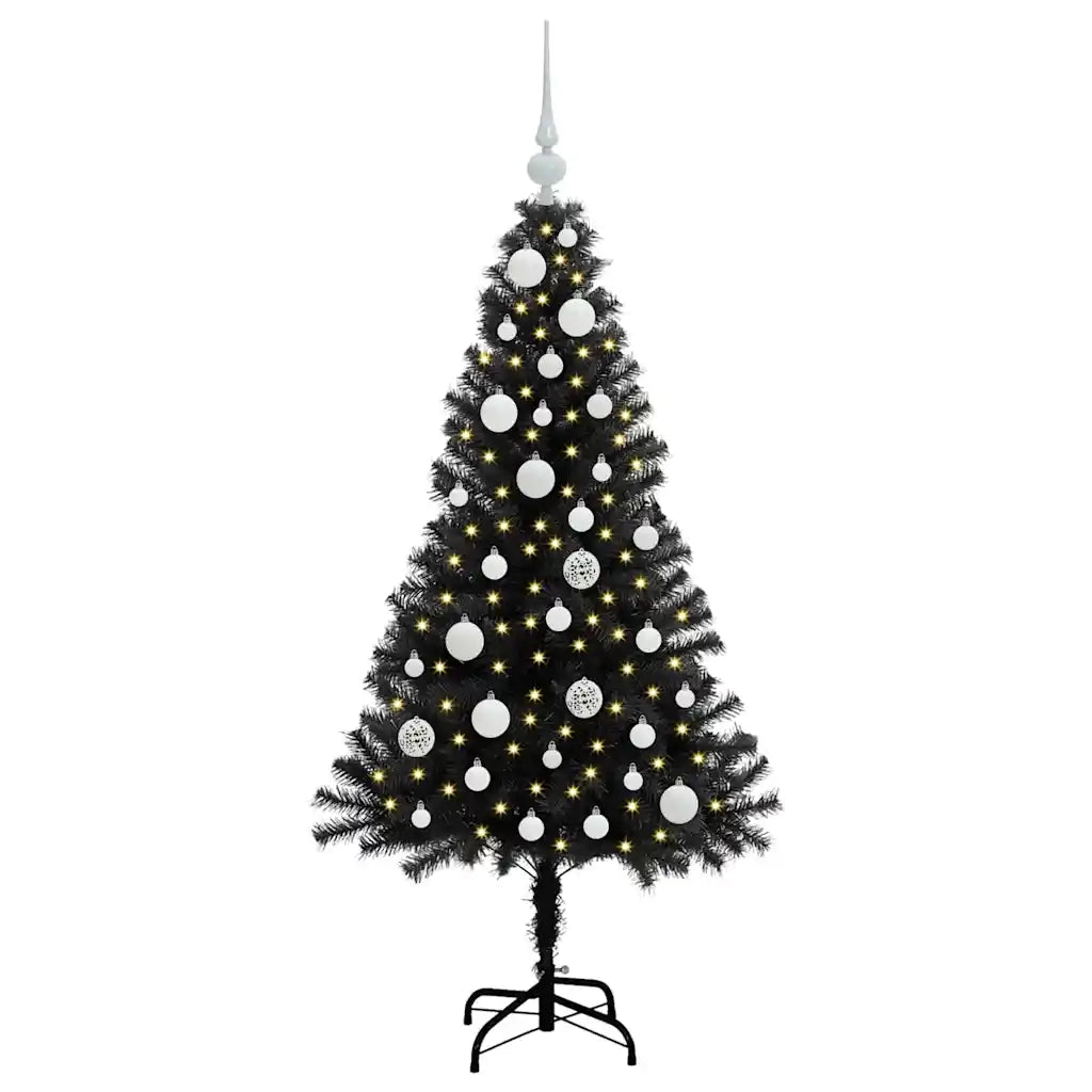 Albero di Natale con 150 LED con supporto Nero 120 cm PVC 3396459