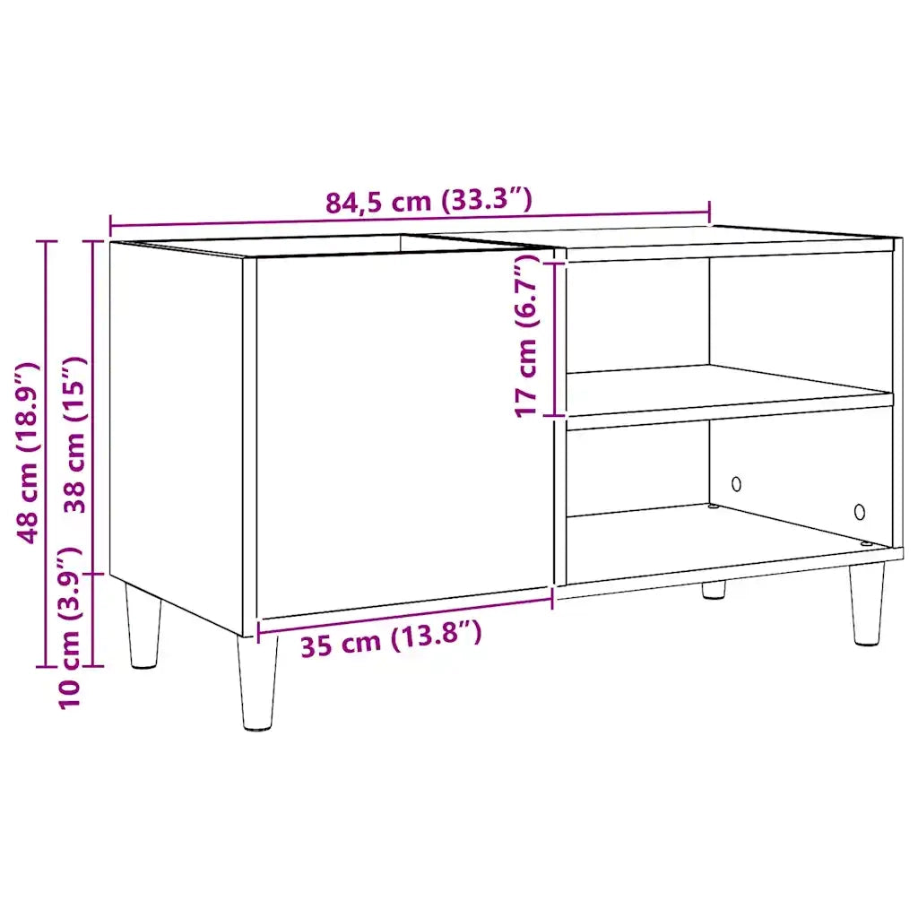 Mobile Porta Dischi Rovere Artigianale 84,5x38x48cm Multistrato CFW2102241