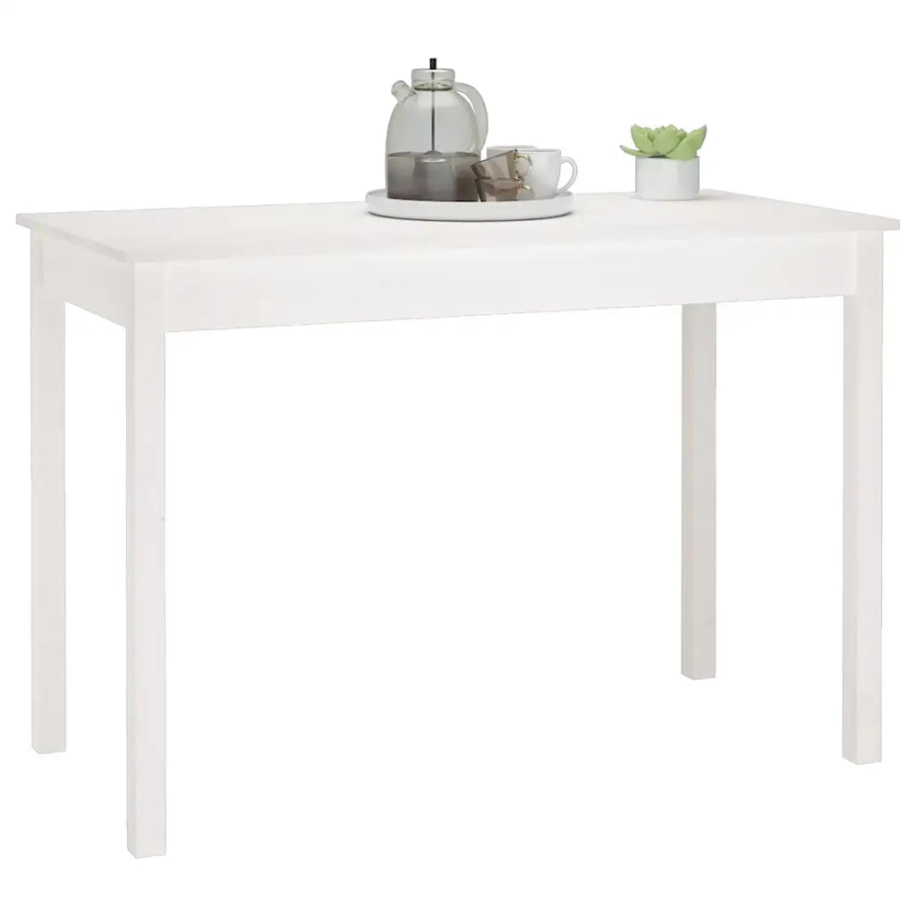 Tavolo da Pranzo | Tavolo da cucina Bianco 110x55x75 cm in Legno Massello di Pino