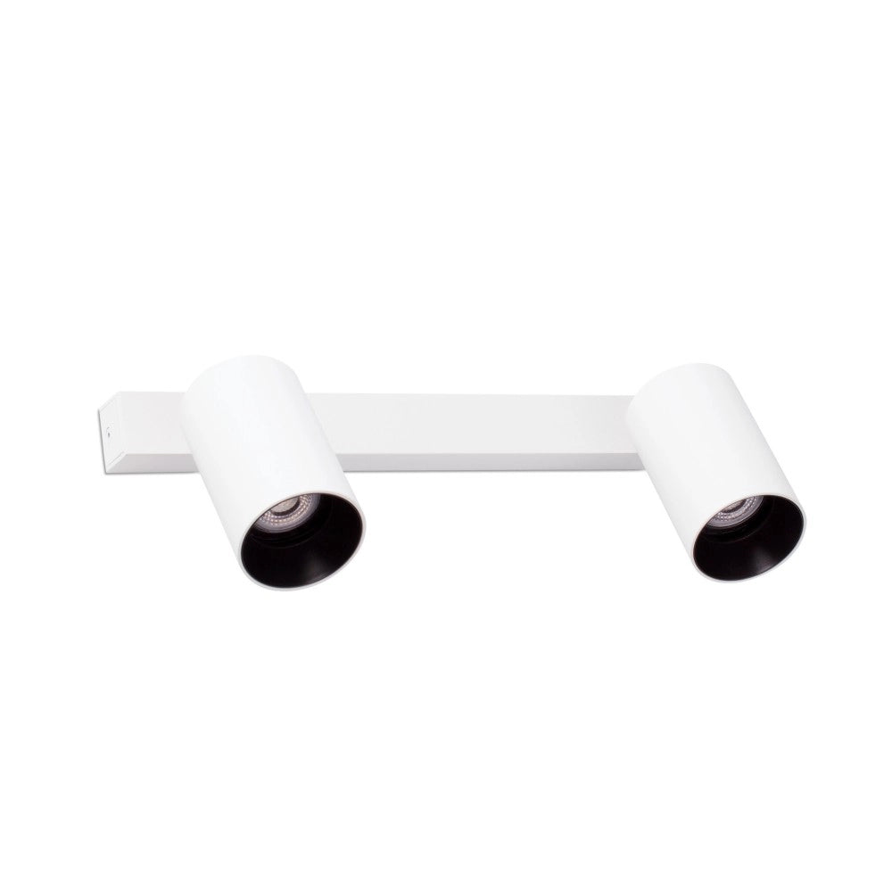 Faro Barcelona - Coppia Faretti Orientabili Stan 2 GU10 max 5Wx2 - Metallo, Installazione a Parete o Soffitto, lampadina esclusa - Bianco