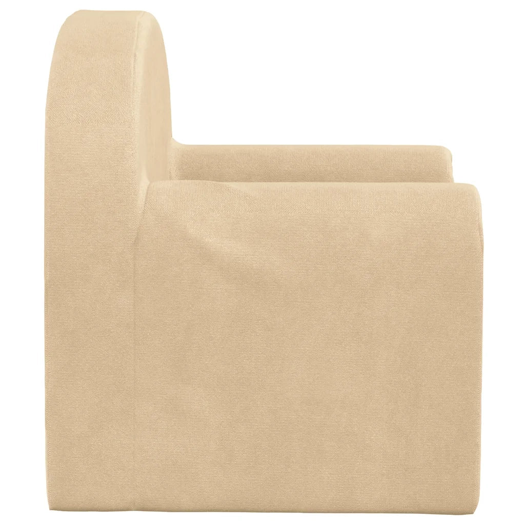 vidaXL Divano Letto per Bambini Crema in Morbido Peluche