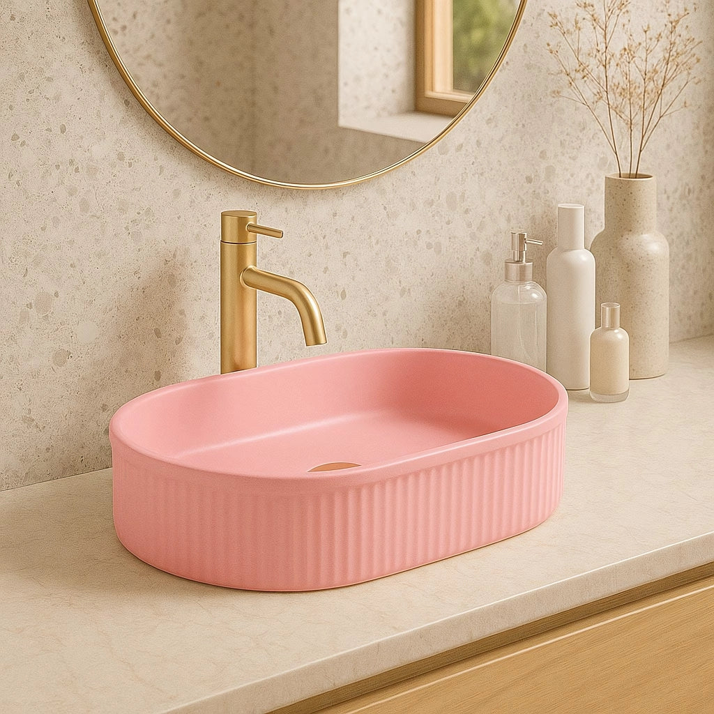 Lavabo Da Appoggio Rea Vanda Bubble Gum Matt