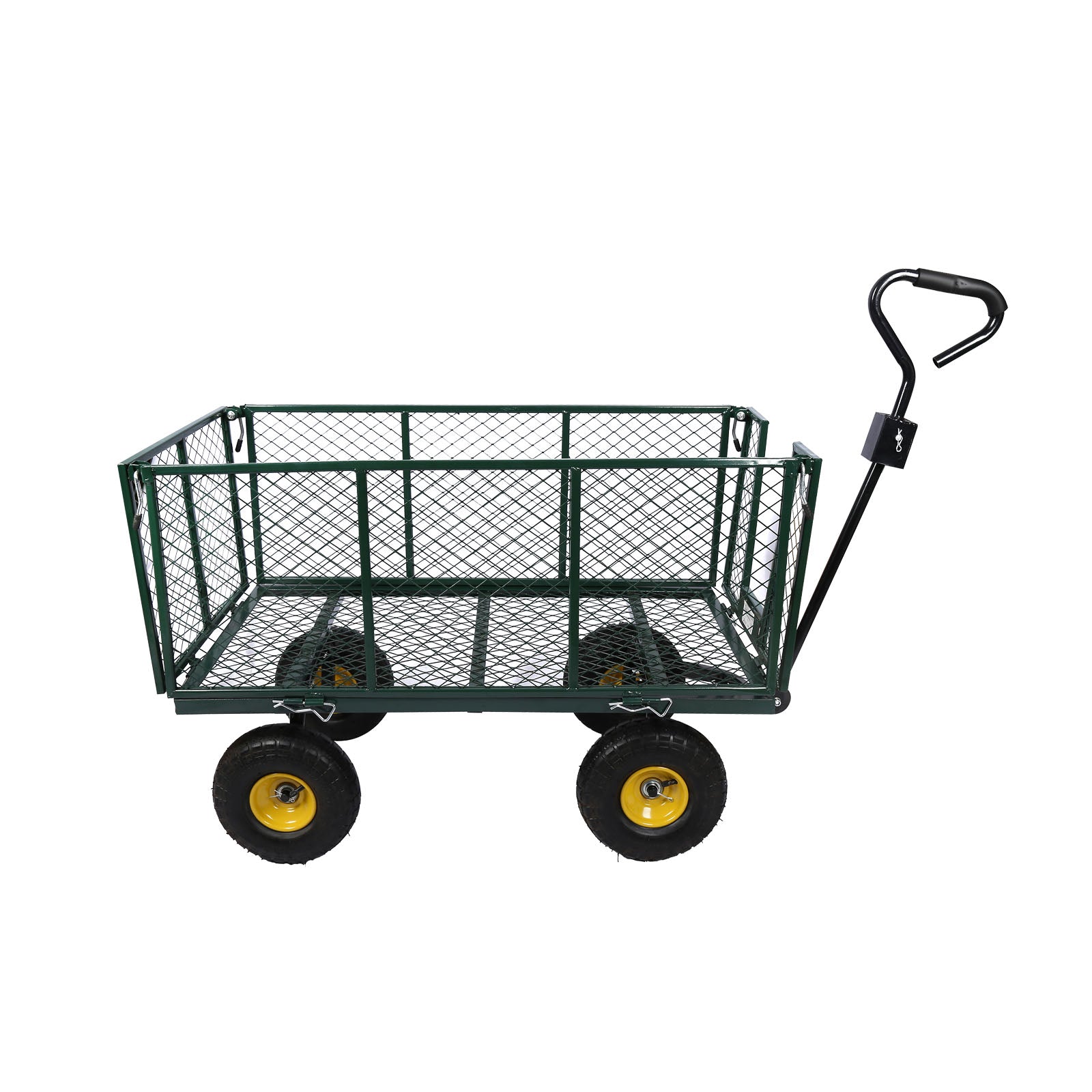 Carrello da trasporto con sponde ribaltabili max 550 kg, incl.telone, per giardino campagna