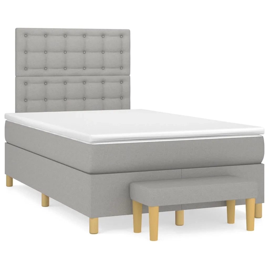 Giroletto a Molle con Materasso Grigio Chiaro 120x190cm Tessuto 3270432