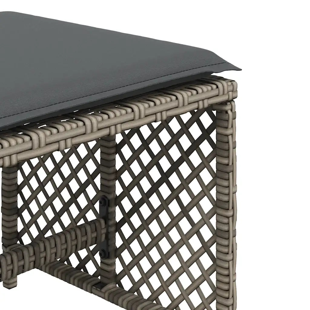 Sgabelli Giardino con Cuscini 4 pz Grigi 41x41x36cm Polyrattan CFW4459813