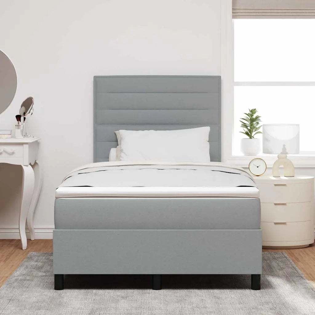 Letto a molle con materasso Grigio chiaro 120 x 200 cm Tessuto 3342781