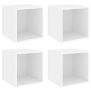 Armadietto a Muro | Mobili a Muro 4 pz Bianchi 37x37x37 cm in Legno Multistrato