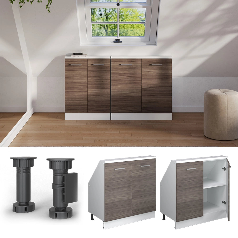 Mobile sottotetto Rion Grigio nobile/Bianco con 2 porte Vicco