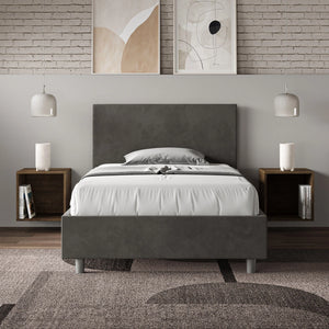 Letto 1 Piazza e Mezzo 120x190 cm con Rete Adele Grigio