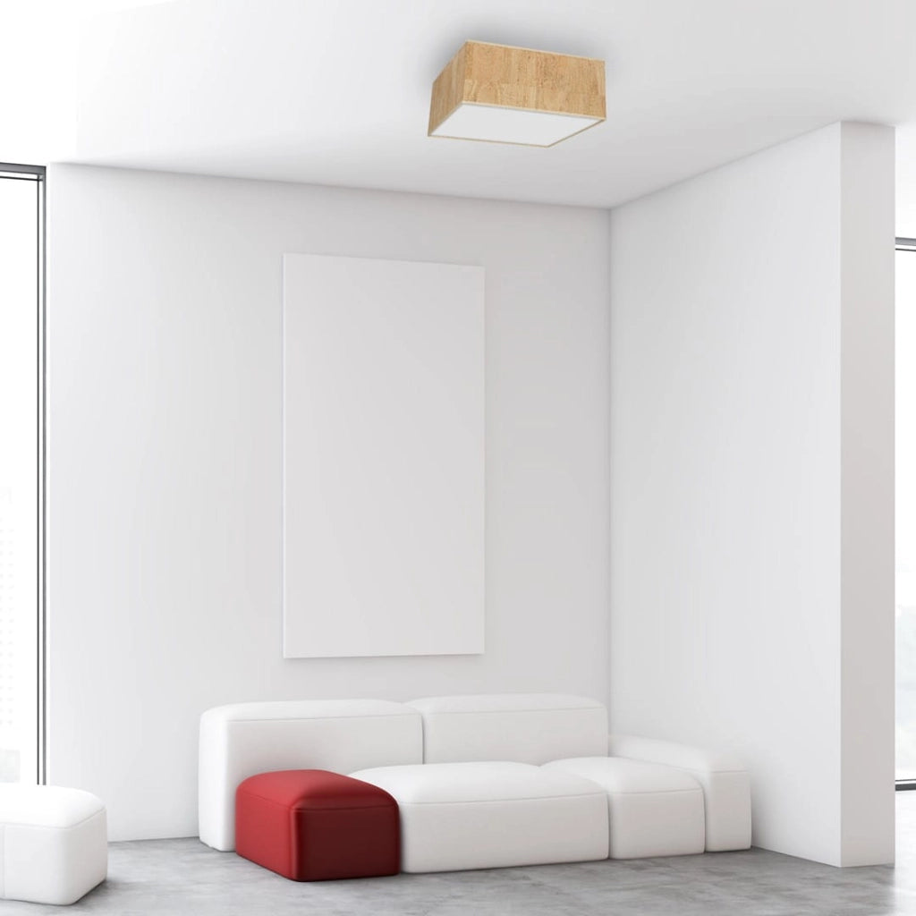 Plafoniera Milagro Cork quadrata 40cm 2xE27 sughero