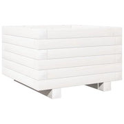 Fioriera | Cassetta per fiori | Vaso da Giardino Bianca 40x40x26,5cm Legno Massello di Pino