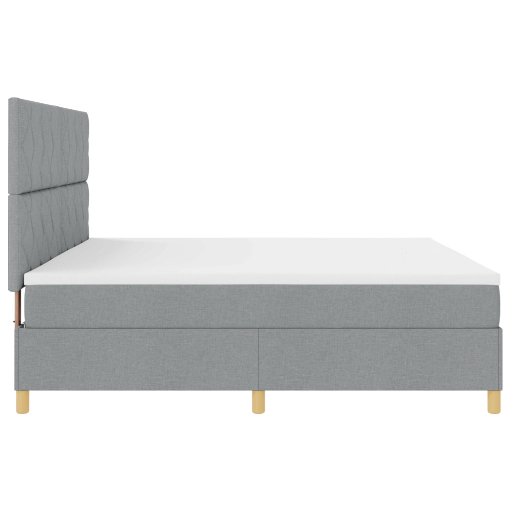 Letto a Box con Materasso e Luce LED Grigio chiaro 200x200 cm Tessuto