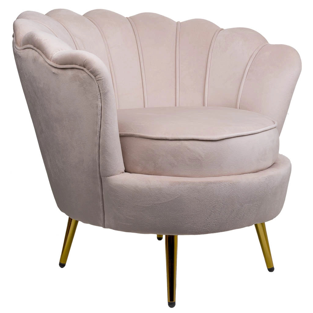 Poltrona in legno imbottita crema 76x75x83h cm