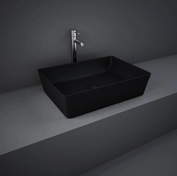 Lavabo rettangolare Rak Ceramics Feeling Nero Matt