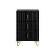 Comodini letto con cassetti Tavolino da salotto o soggiorno Tavolino telefono 40x40cm Nero 3 cassetti FBT115-L-SCH