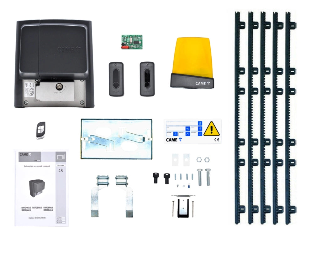 KIT CAME U2313 BX-78 230V AUTOMAZIONE CANCELLO SCORREVOLE 800KG CREMAGLIERA 5 MT