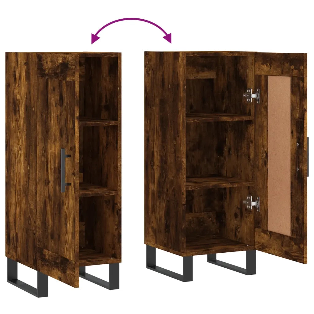 Credenza | Madia | Buffet da pranzo | Armadio da pranzo Rovere Fumo 34,5x34x90 cm in Legno Multistrato