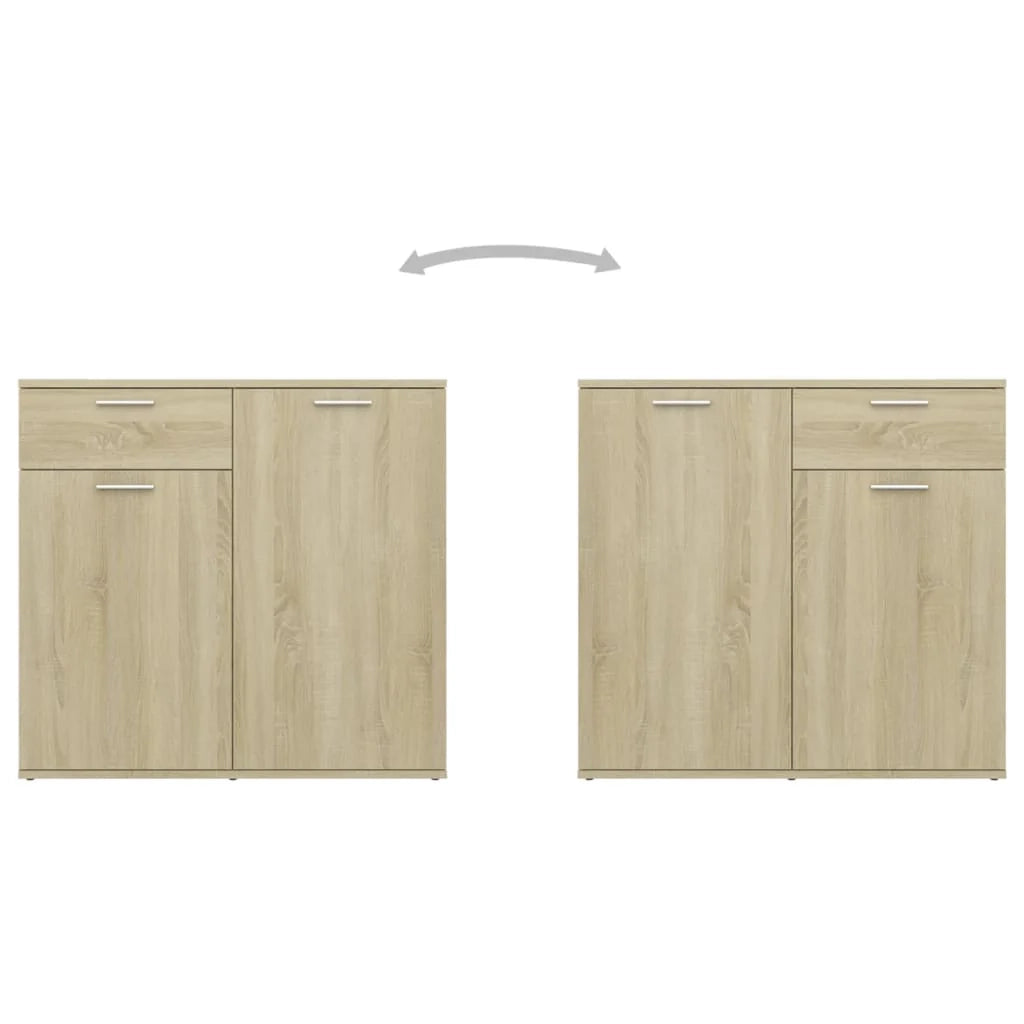 Buffet credenza cassettiera armadio mobile contenitore organizer cucina soggiorno rovere Sonoma 80 x 36 x 75 cm legno ingegnerizzato marrone 02_0031720