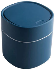 Mini prigione per rifiuti - Compacto coperchio per ufficio - contenitore di archiviazione per carta e rifiuti - Stile a compressione - Blu