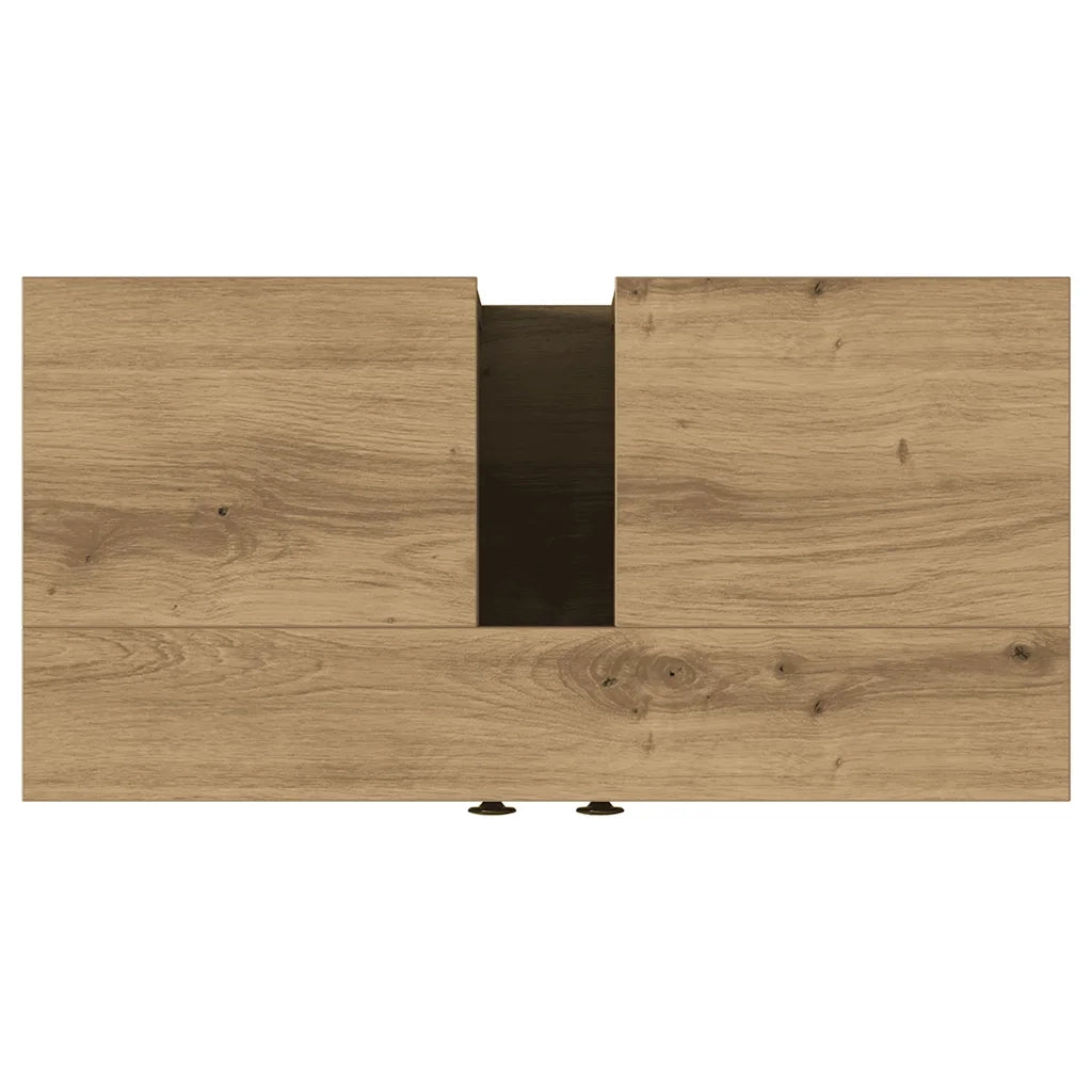 Mobile bagno con vano contenitore estetico 60 x 30 x 60 cm finitura rovere ingegnerizzato realizzato artigianalmente 02_0051853