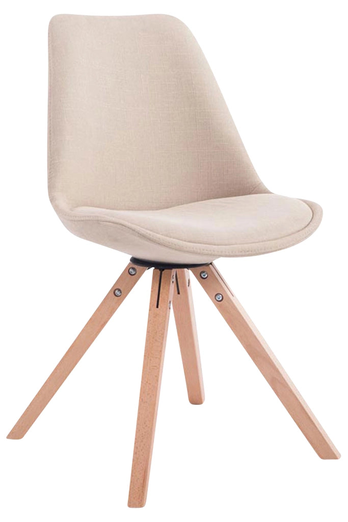 Set di 4 sedie per visitatori Toulouse Fabric Square crema,natura