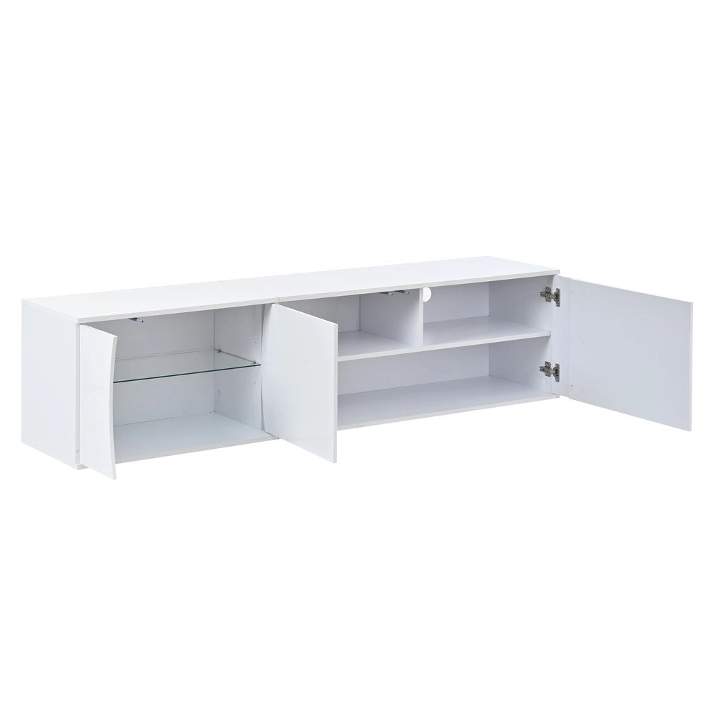 Mobile TV con LED ¨C Xylo ¨C Vetro Temperato, 180x40x45 cm, per TV fino a 80 Pollici