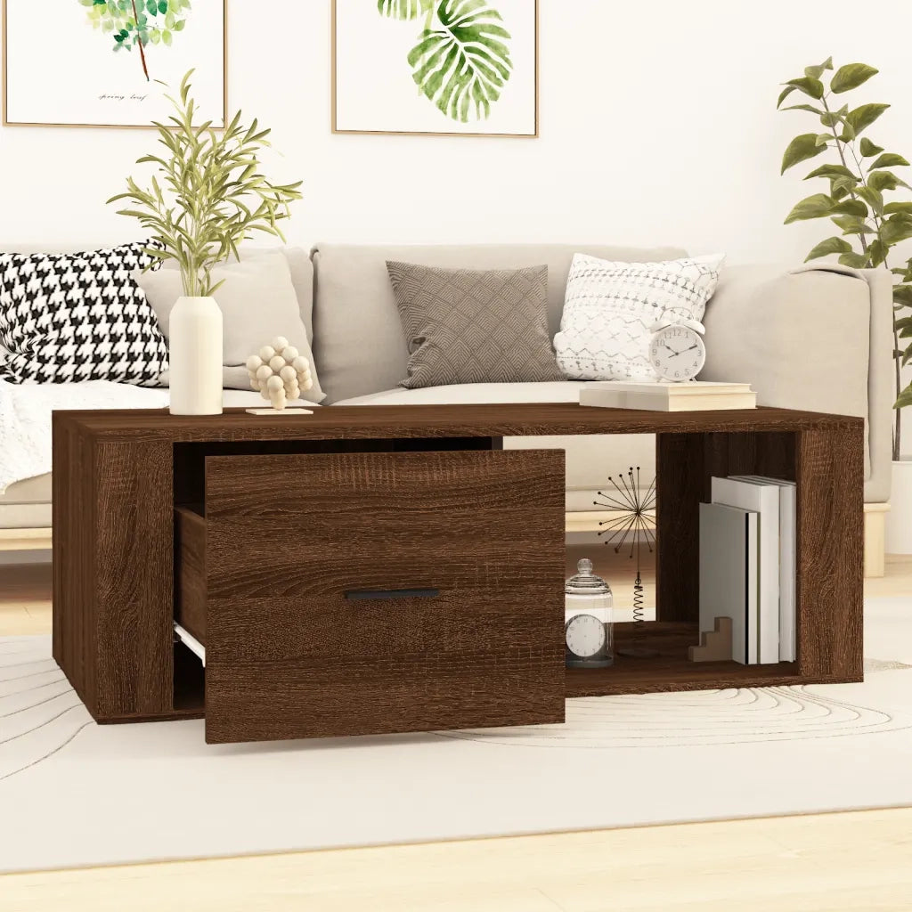Tavolino Salotto Rovere Marrone 100x50,5x35cm Legno Multistrato 816543