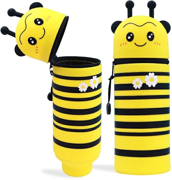 MPXEAVG 2-in-1 tas in silicone morbido, etui kawaii per pennarelli e colori, astuccio in piedi, scatola scolastica per bambina o bambino