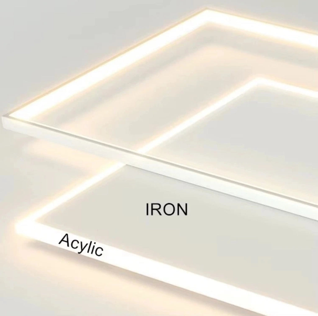 Plafoniera LED Moderna 64W con App Bluetooth e Telecomando – Dimmerabile 3000-6500K, Design 3 Quadrati 47×47cm 5888lm per Casa Camera e Ufficio