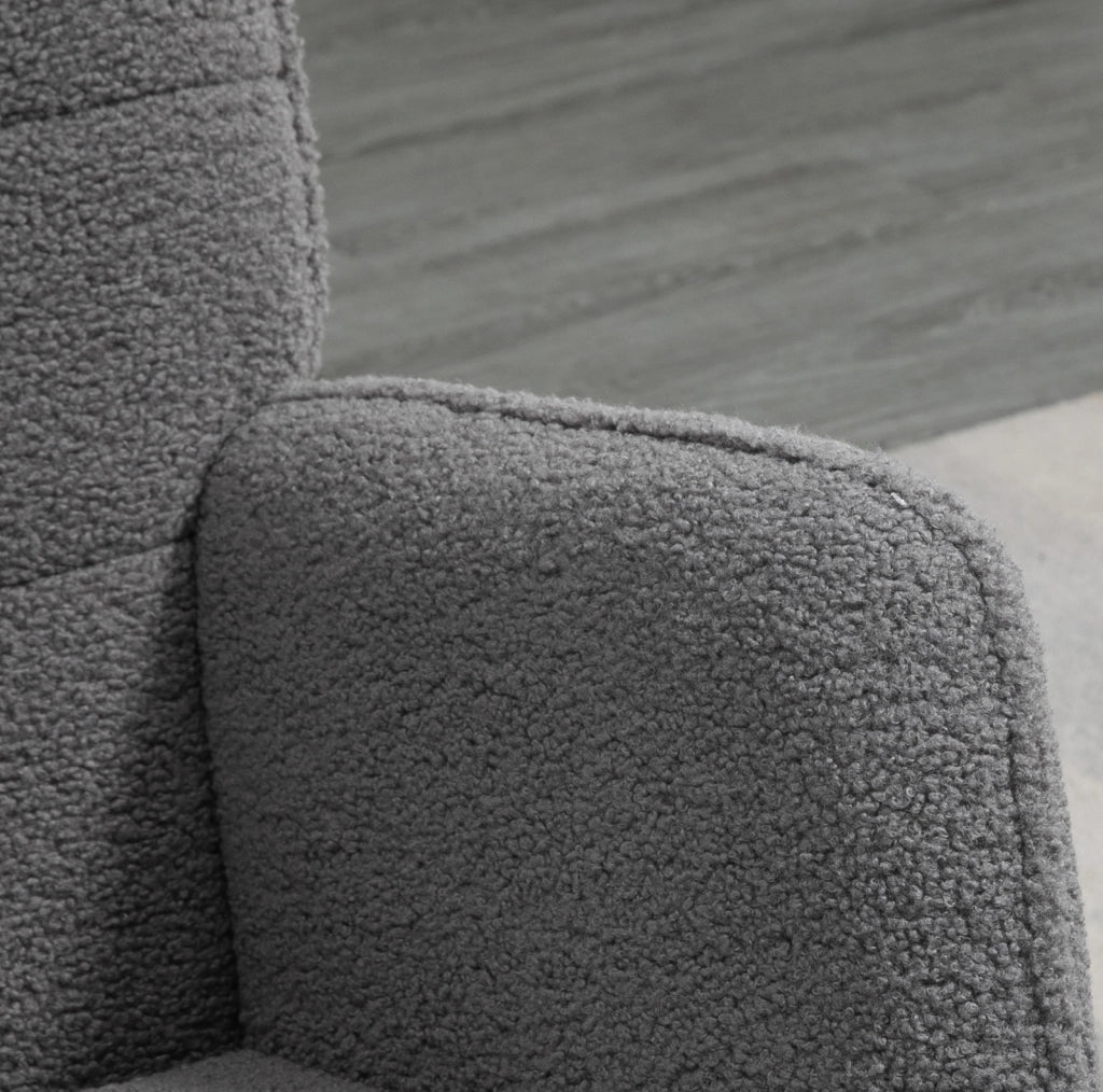 Poltrona a dondolo 98x71x101 cm con schienale alto e braccioli in poliestere grigio scuro