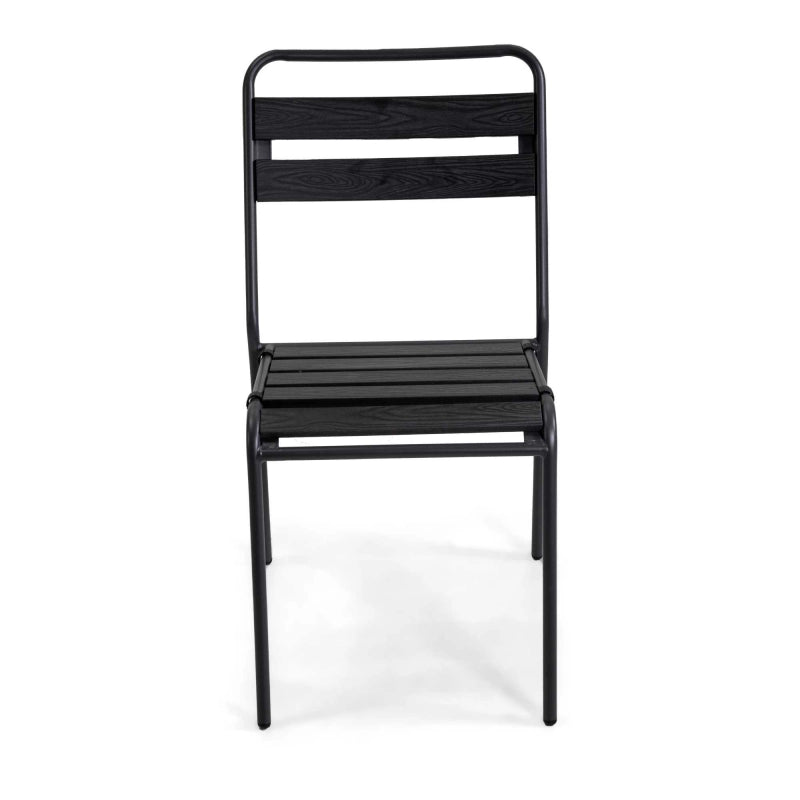 Sedia metallo Loki antracite con polywood cm 46x60h45/86