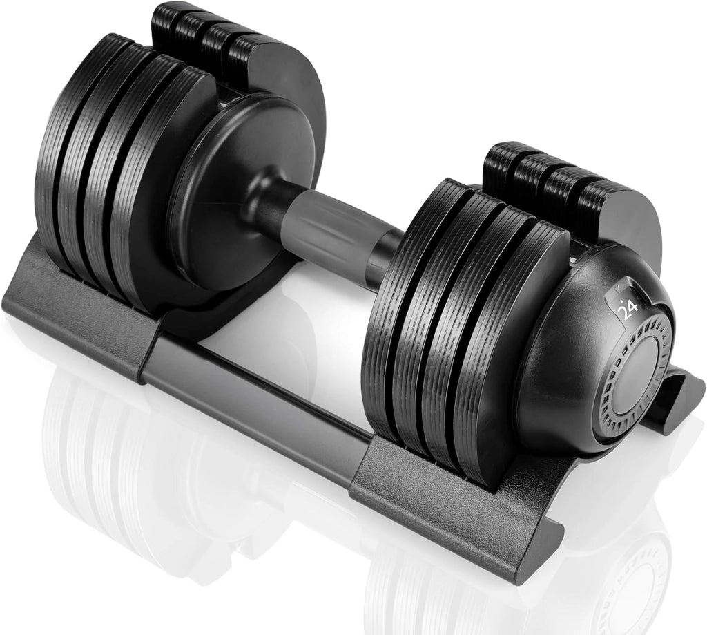 Manubri Regolabili 10kg 20kg 24kg, Set Manubri Componibili con 5 Pesi in 1, Manubri Regolabili Salvaspazio per Allenamento a Casa