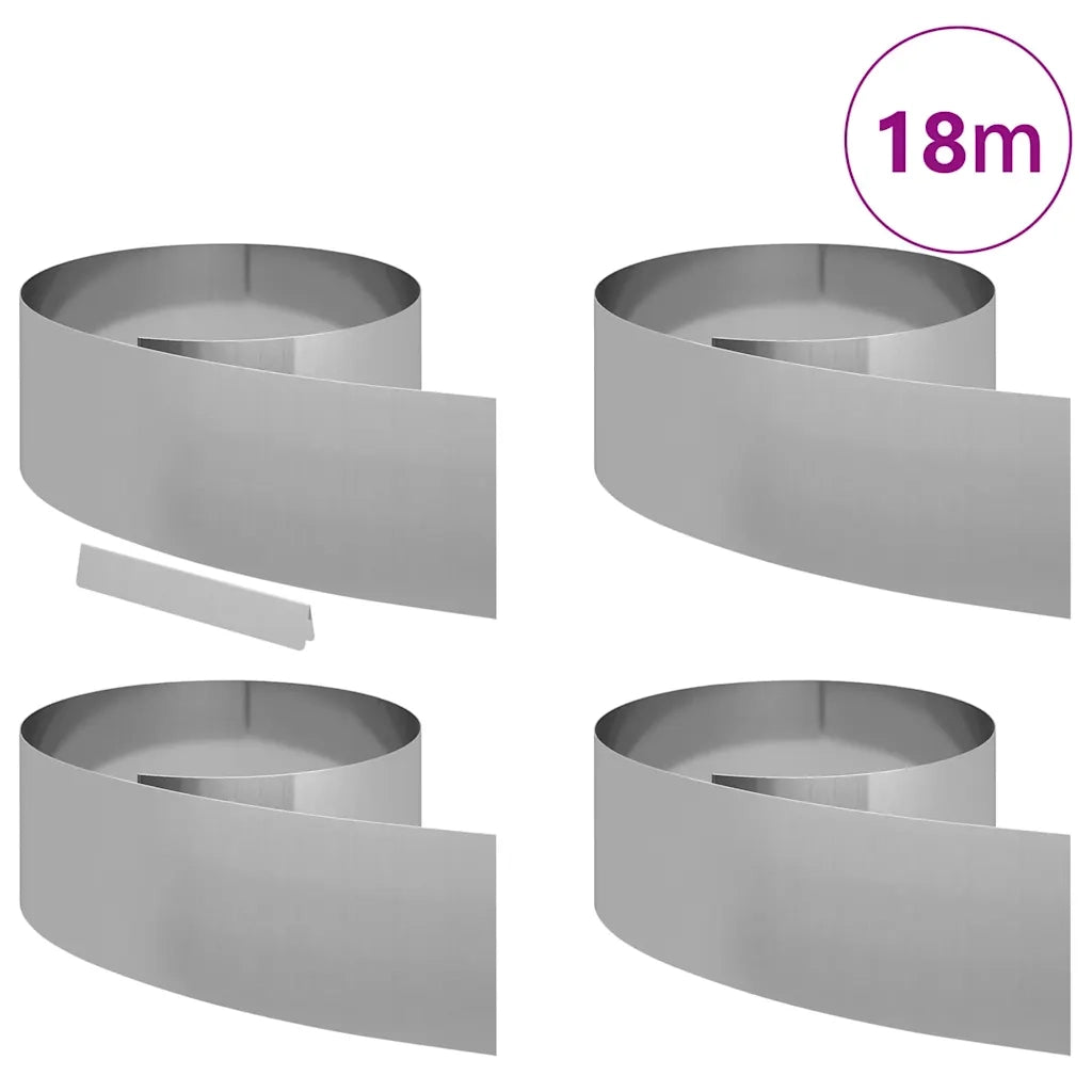 Bordura per Prato 4 pcs Argento 450 x 0,05 x 25 cm 868037