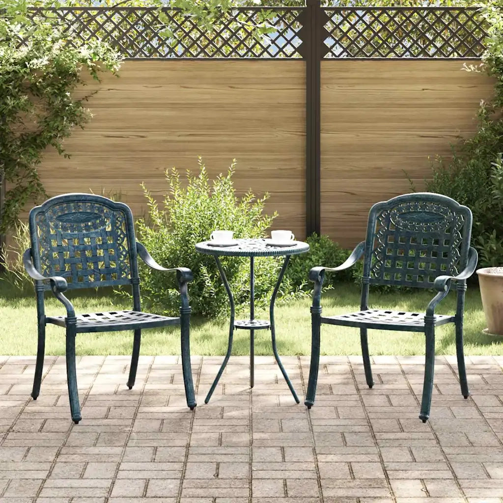 Sedia da Giardino 2 pz | Sedie da Esterno Verde 55 x 56,5 x 91cm Alluminio