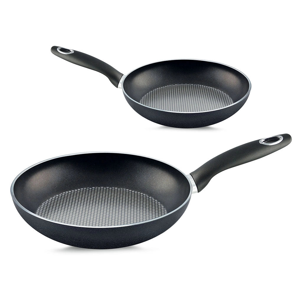 Set 2 Padelle Ø 24-28 cm Antiaderente Induzione Silex Collection Nero